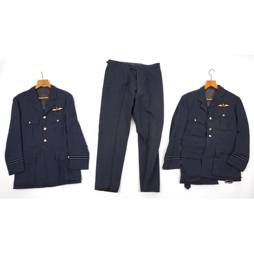 695 - British military World War II RAF uniform previously belonging to Flight Lieutenant Donald Frank Chr... 