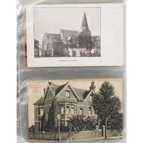 940 - Early 20th century and later postcards arranged in an album including Brighton Palace Pier and Stock... 