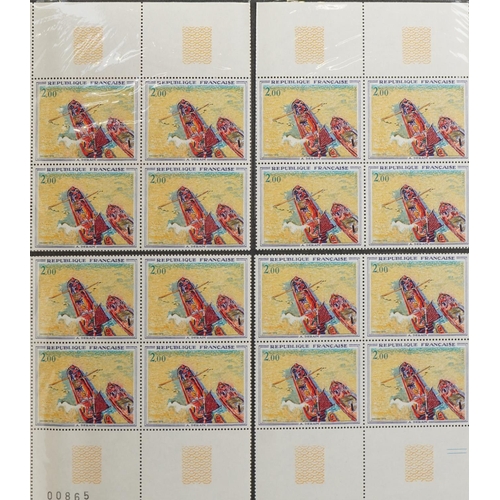 961 - Collection of French mint and block stamps arranged in an album