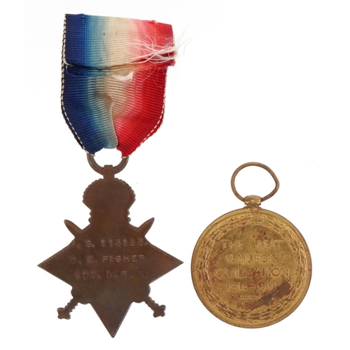 565 - Two British military World War I medals comprising Victory medal awarded to 30990PTE.H.BAKER.NORF.R.... 