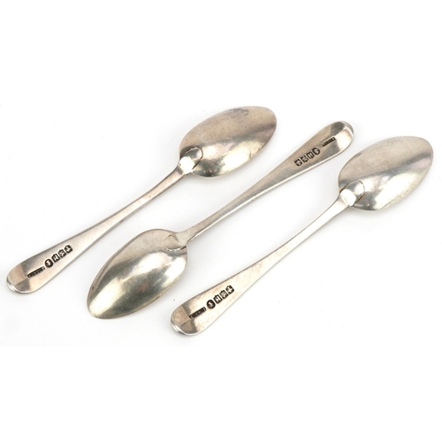 1595 - Set of three Victorian Scottish silver teaspoons, J T S & S maker's mark, Glasgow 1878, 12.5cm in le... 