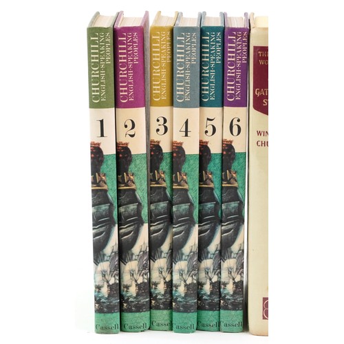 696 - Winston Churchill hardback books comprising Second World War volumes 1-6 and The History of The Engl... 