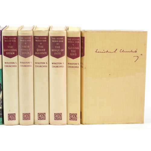 696 - Winston Churchill hardback books comprising Second World War volumes 1-6 and The History of The Engl... 