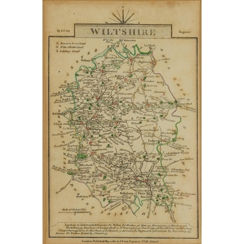 3113 - Five 19th century maps including Gloucestershire, Wiltshire, Somersetshire and Wales, published May ... 