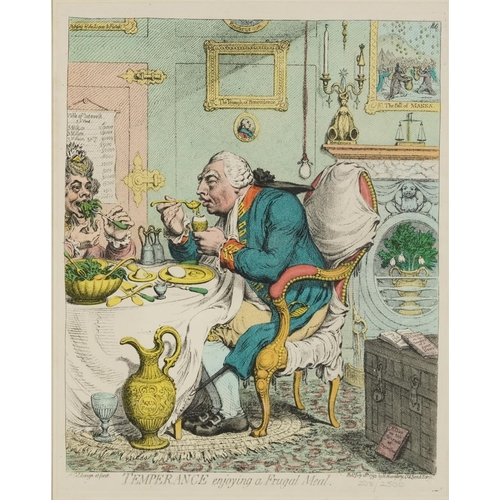 3195 - After James Gillray - Temperance Enjoying a Frugal Meal and A Voluptuary Under the Horrors of Digest... 