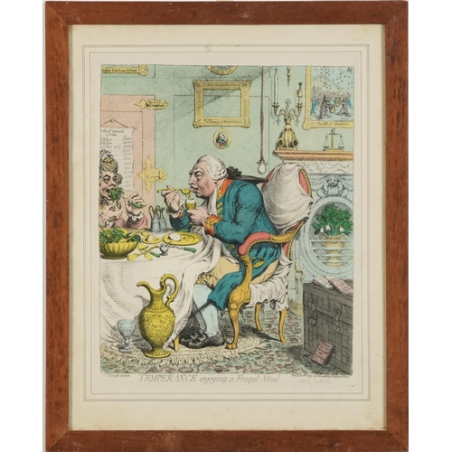 3195 - After James Gillray - Temperance Enjoying a Frugal Meal and A Voluptuary Under the Horrors of Digest... 