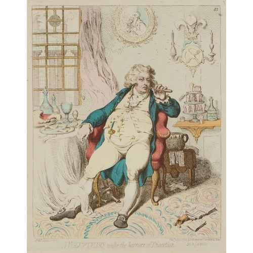 3195 - After James Gillray - Temperance Enjoying a Frugal Meal and A Voluptuary Under the Horrors of Digest... 