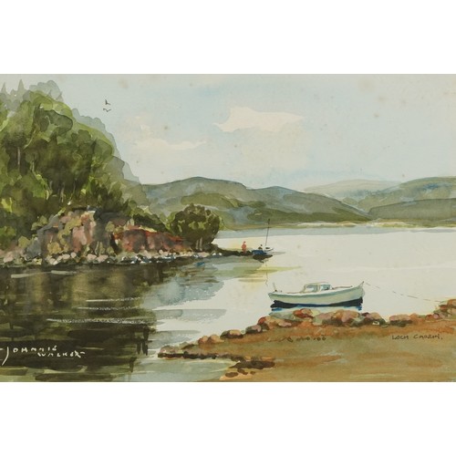 3257 - Johnnie Walker - Loch Carron, Scottish watercolour, mounted, framed and glazed, 37cm x 26cm excludin... 