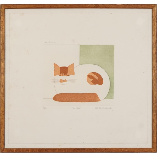 3266 - Martin Laman 1982 - Double Act, Sally and Catnap, three pencil signed etchings in colour, each limit... 