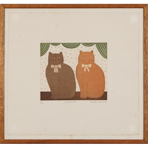 3266 - Martin Laman 1982 - Double Act, Sally and Catnap, three pencil signed etchings in colour, each limit... 