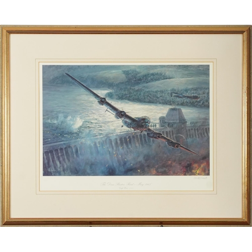 3066 - Geoff Hunt - The Dambusters Raid and Defenders of the Realm, pair of pencil signed prints in colour,... 