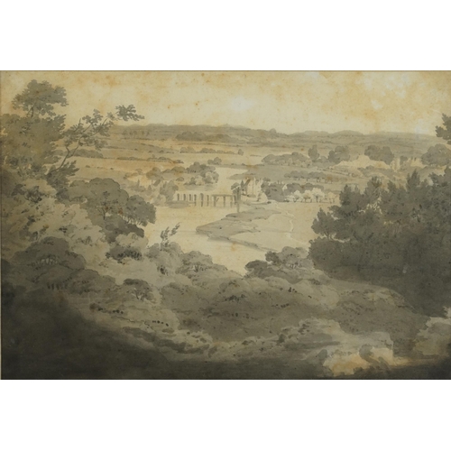 3288 - William Havell - Caversham Bridge, Reading, early 19th century English pencil and watercolour, Abbot... 