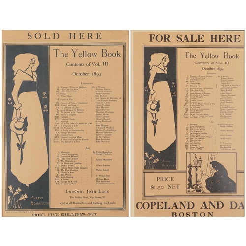 3232 - Two The Yellow Book for Sale Here advertising posters designed by Aubrey Beardsley, reissued by Anth... 