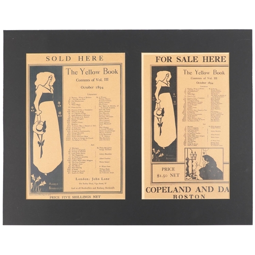 3232 - Two The Yellow Book for Sale Here advertising posters designed by Aubrey Beardsley, reissued by Anth... 