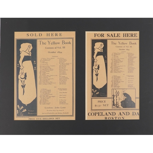 3232 - Two The Yellow Book for Sale Here advertising posters designed by Aubrey Beardsley, reissued by Anth... 