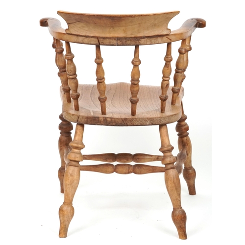 1082 - Hardwood smoker's bow chair, 83cm high