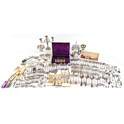 1339 - Silver plated, gold plated and stainless steel including flatware, some WMF, Walker & Hall teapot an... 