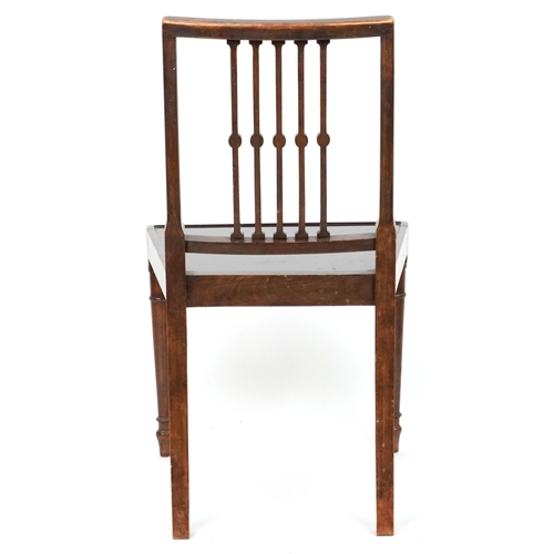 1090 - 19th century mahogany hall chair with wooden seat, 83cm high