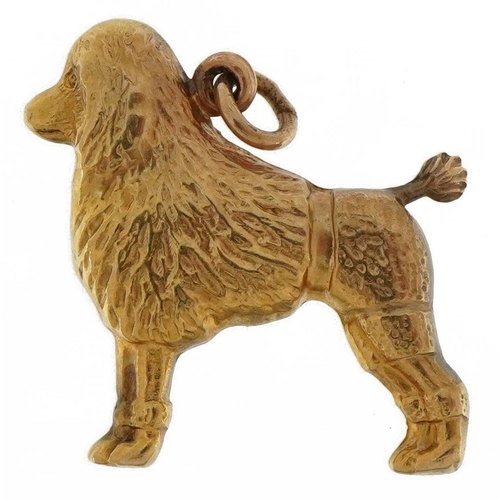 2122 - 9ct gold Poodle charm, 1.7cm high, 0.7g