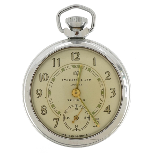 2157 - Ingersoll, gentlemen's Ingersoll Triumph open face pocket watch, 51mm in diameter