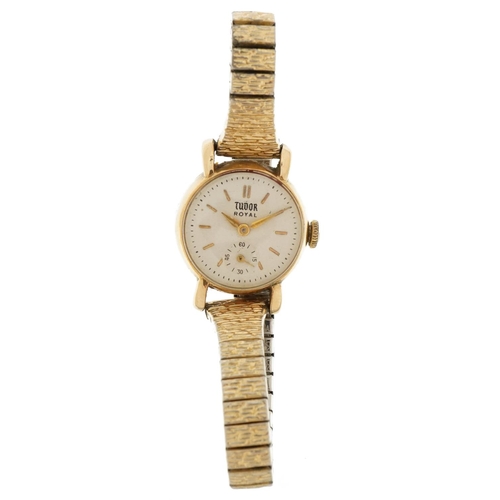 2100 - Tudor, ladies 9ct gold Tudor Royal manual wristwatch, 20mm in diameter