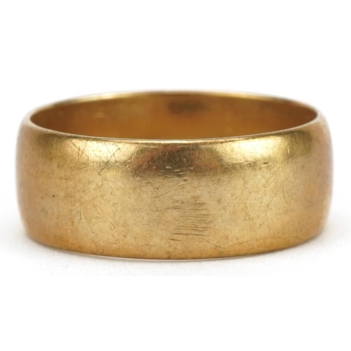 2102 - 9ct gold wedding band, size R, 5.6g