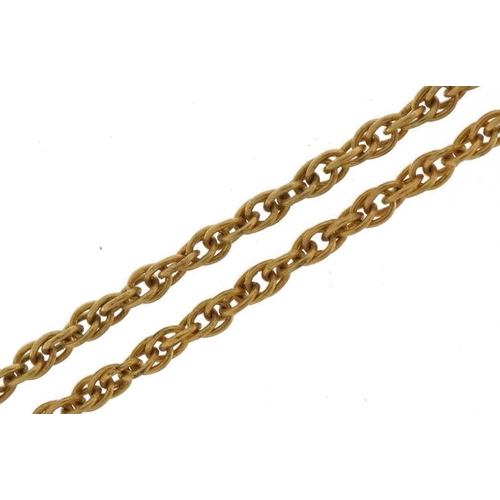 2193 - Silver gilt rope twist necklace, 46cm in length, 1.8g