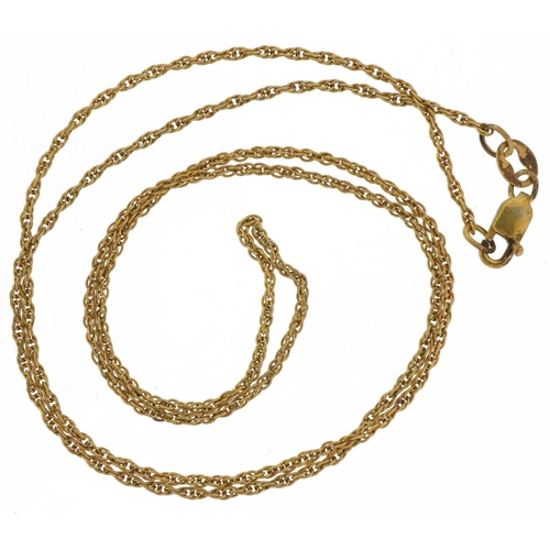 2193 - Silver gilt rope twist necklace, 46cm in length, 1.8g