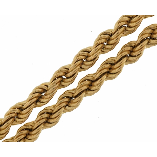 2062 - 9ct gold rope twist necklace, 46cm in length, 8.6g