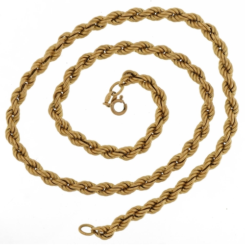 2062 - 9ct gold rope twist necklace, 46cm in length, 8.6g