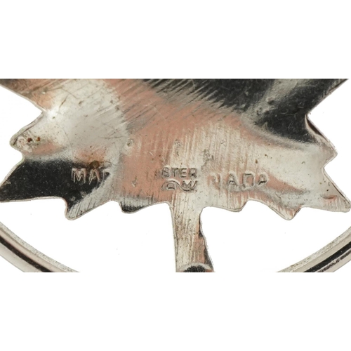 2148 - Sterling silver maple leaf brooch, 2.7cm high, 2.7g