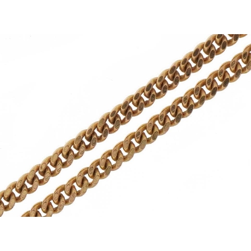 2140 - 9ct gold curb link necklace, 50cm in length, 2.0g