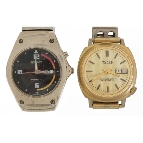 2598 - Two gentlemen's wristwatches comprising Seiko kinetic and Monde Toptime automatic