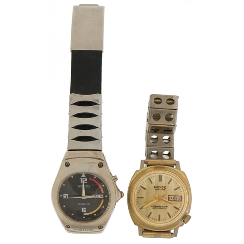 2598 - Two gentlemen's wristwatches comprising Seiko kinetic and Monde Toptime automatic