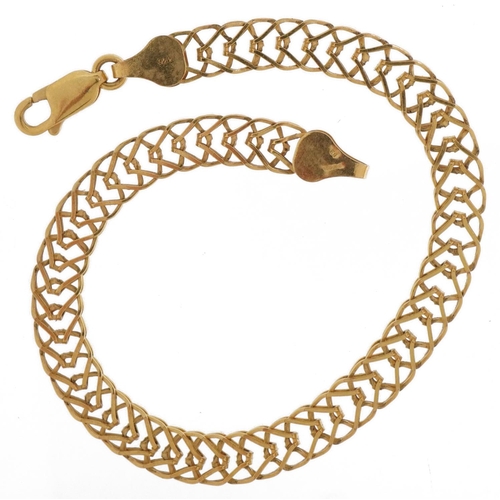 2010 - 9ct gold bow link bracelet, 18cm in length, 6.0g