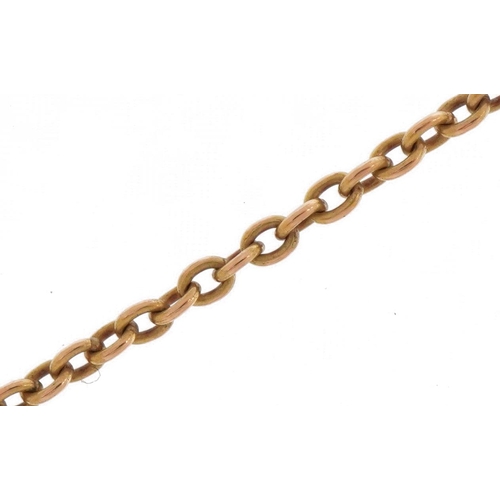 2184 - 9ct rose gold Belcher link bracelet, 18cm in length, 3.0g