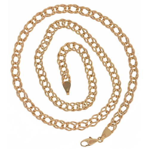 2188 - 9ct gold multi link necklace, 50cm in length, 8.2g