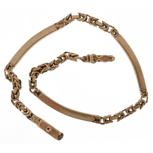 2090 - 9ct gold fancy link bracelet, 20cm in length, 9.2g