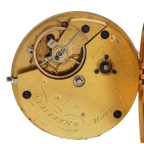 2013 - J Wilkinson, 18ct gold open face pocket watch, 44.0mm in diameter, total weight 65.0g