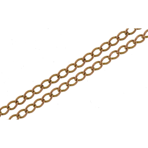 2087 - 9ct gold curb link necklace, 48cm in length, 1.8g