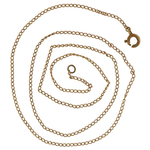 2087 - 9ct gold curb link necklace, 48cm in length, 1.8g