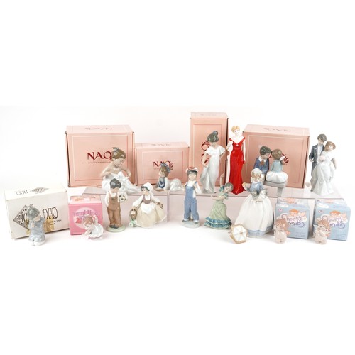 1315 - Collectable figures, some with boxes including Lladro, Nao and Royal Worcester, the largest approxim... 