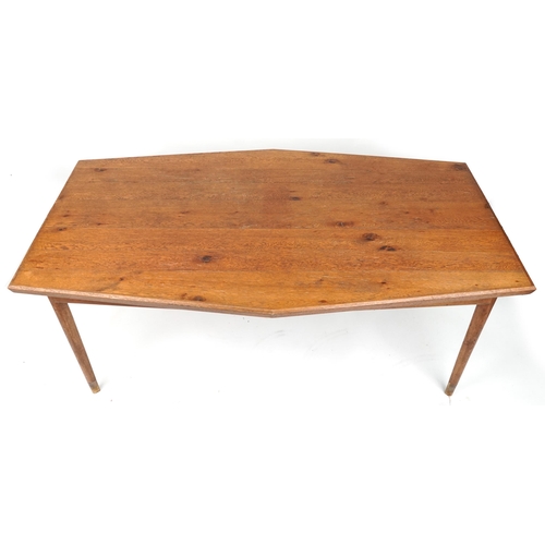 1099 - Scandinavian design hardwood dining table, 75cm H x 168cm W x 92cm D