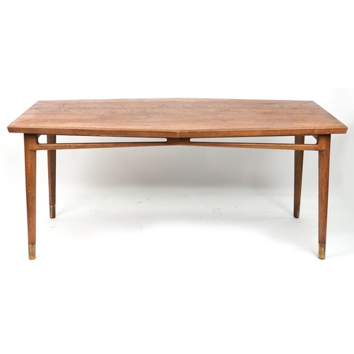 1098 - Scandinavian design hardwood dining table, 75cm H x 168cm W x 92cm D