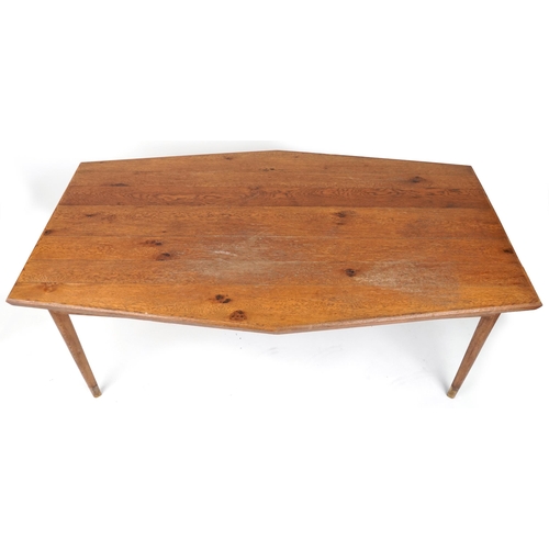 1098 - Scandinavian design hardwood dining table, 75cm H x 168cm W x 92cm D