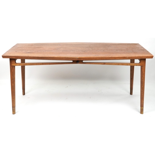 1098 - Scandinavian design hardwood dining table, 75cm H x 168cm W x 92cm D