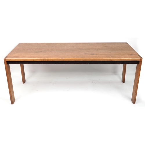 1100 - Contemporary rectangular oak dining table, 76cm H x 190cm W x 82cm D