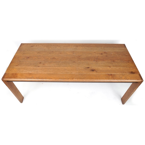 1100 - Contemporary rectangular oak dining table, 76cm H x 190cm W x 82cm D