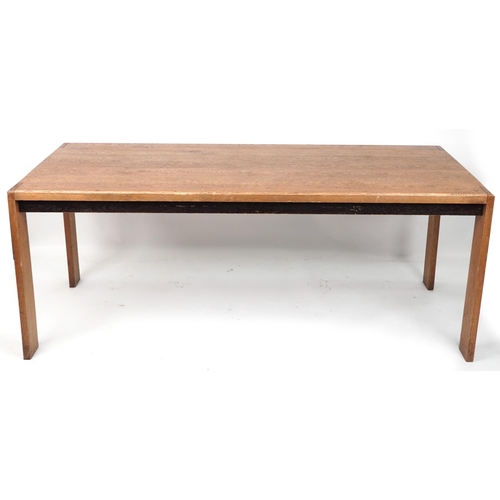 1100 - Contemporary rectangular oak dining table, 76cm H x 190cm W x 82cm D