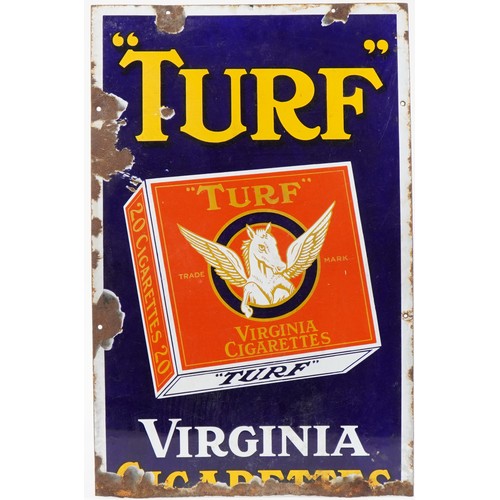 1728 - Vintage Turf Virginia Cigarettes enamel advertising sign, 71.5cm x 46cm